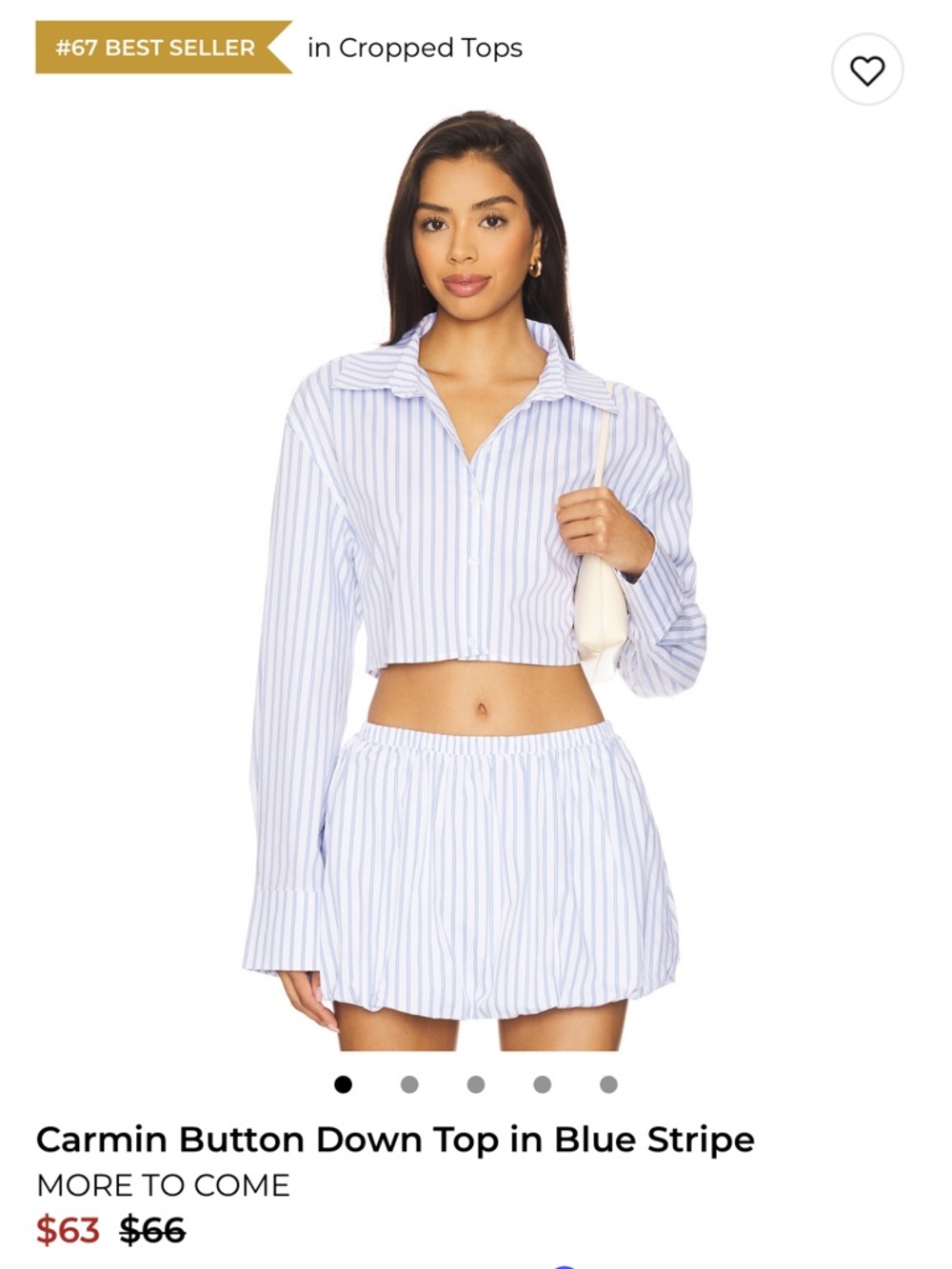 More to come blue stripe skirt set